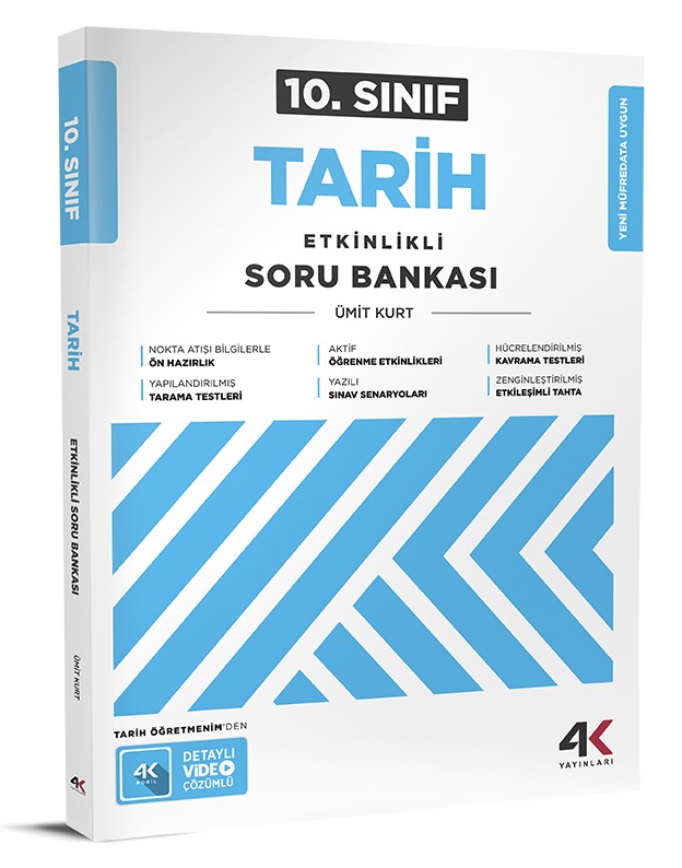 4K Yayınları 10.Sınıf Tarih Etkinlikli Soru Bankası