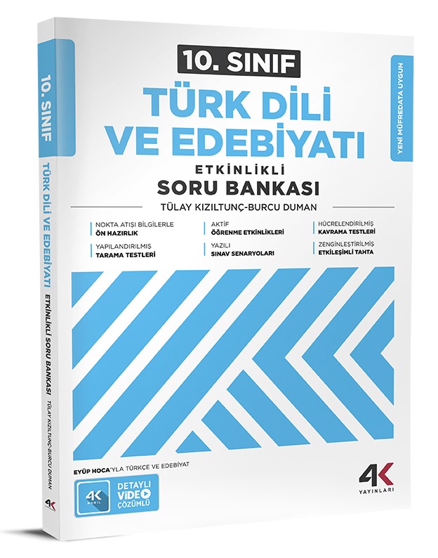 4K Yayınları 10.Sınıf Türk Dili ve Edebiyatı Etkinlikli Soru Bankası