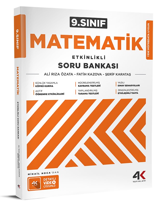 4K Yayınları 9.Sınıf Matematik Etkinlikli Soru Bankası