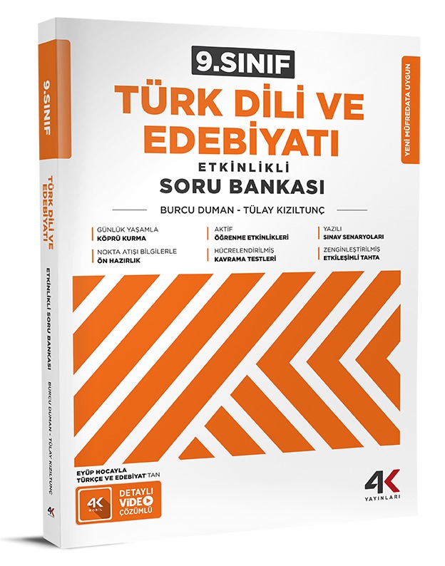 4K Yayınları 9.Sınıf Türk Dili ve Edebiyatı Etkinlikli Soru Bankası