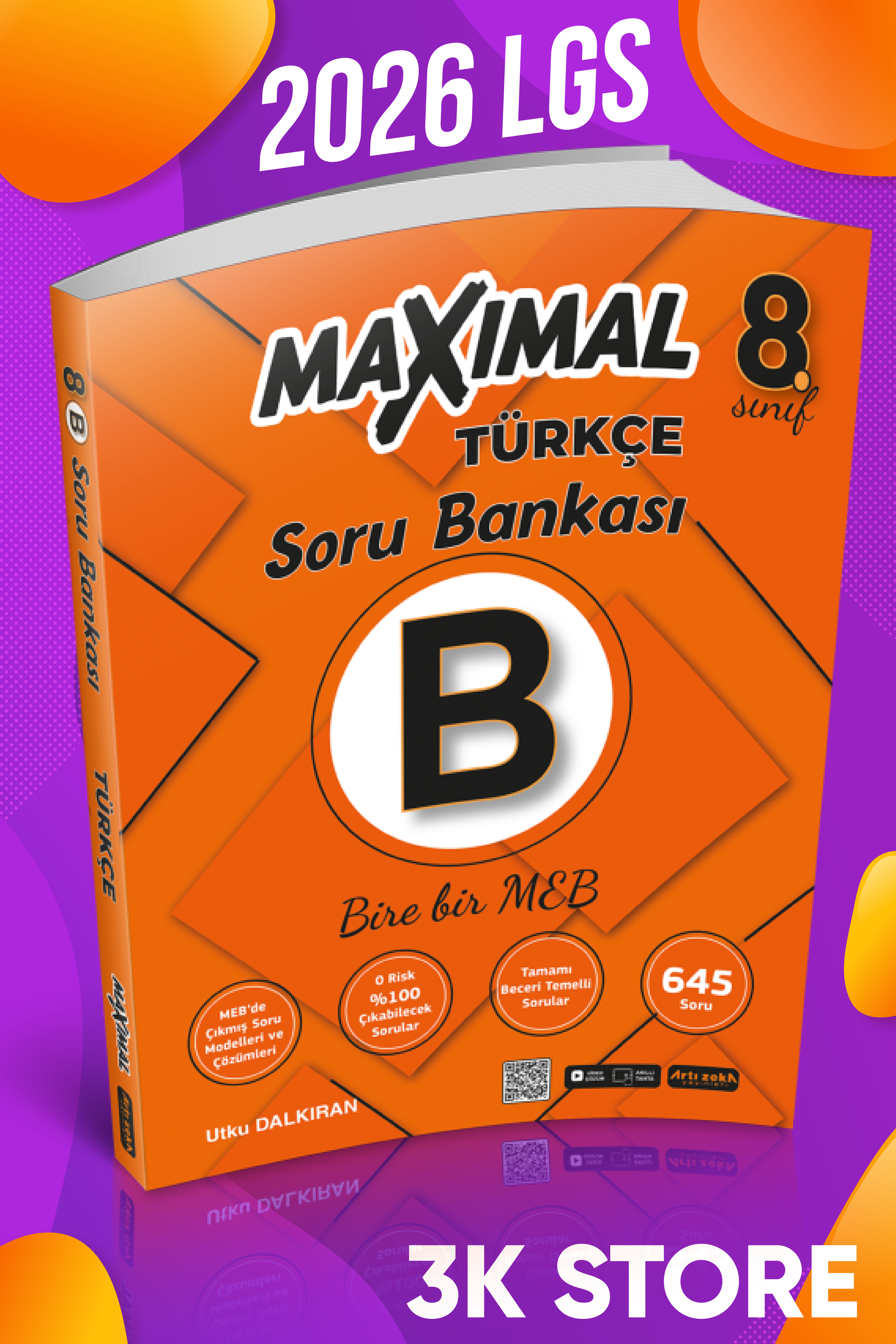 Artı Zeka Yayınları 8.Sınıf Türkçe Maximal Bire Bir MEB Soru Bankası -B- 