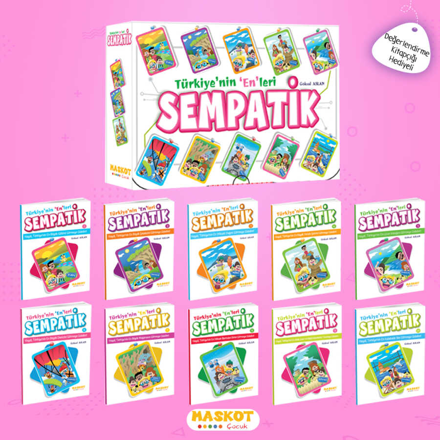 Maskot Çocuk Yayınları Türkiye'nin En'leri SEMPATİK Hikaye Serisi 10 Kitap Değerlendirme Kitapçığı Hediyeli