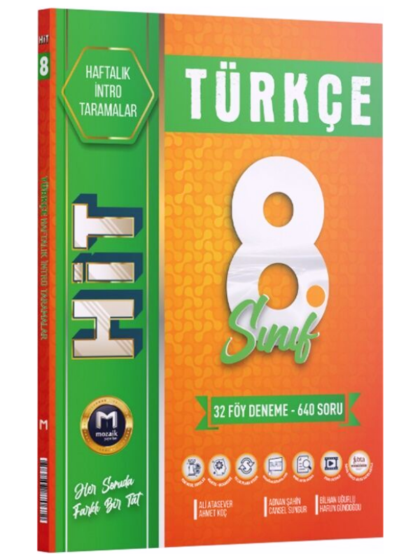 Mozaik Yayınları 8. Sınıf Türkçe Hit 32’li Deneme Mozaik Yayınları 8. Sınıf Türkçe Hit 32’li Deneme