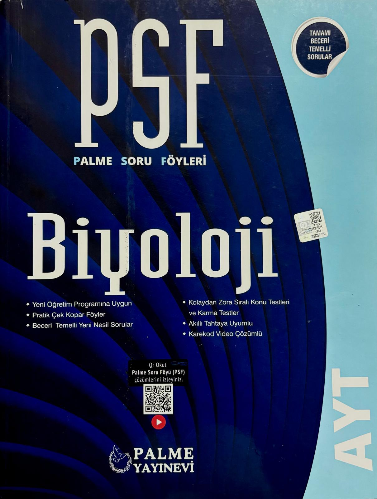 Palme Yayınları AYT Biyoloji Soru Föyleri PSF