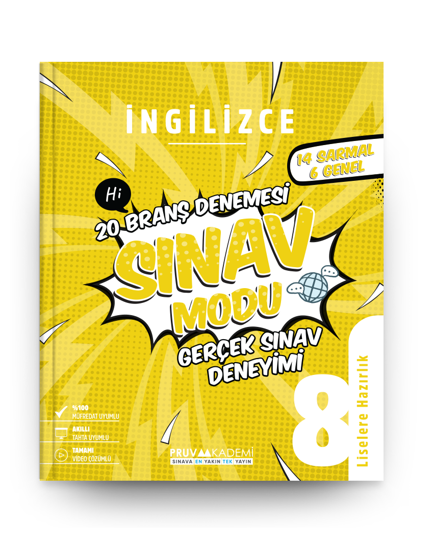 Pruva Yayınları 8.Sınıf LGS İngilizce Branş Denemesi Sınav Modu 20 Deneme Video Çözümlü Pruva Yayınları 8.Sınıf LGS İngilizce Branş Denemesi Sınav Modu 20 Deneme Video Çözümlü