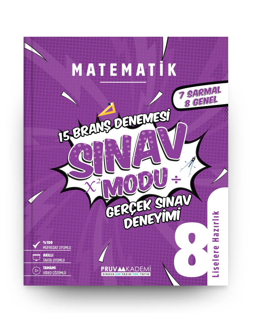 Pruva Yayınları 8.Sınıf LGS Matematik Branş Denemesi Sınav Modu 15 Deneme Video Çözümlü Pruva Yayınları 8.Sınıf LGS Matematik Branş Denemesi Sınav Modu 15 Deneme Video Çözümlü