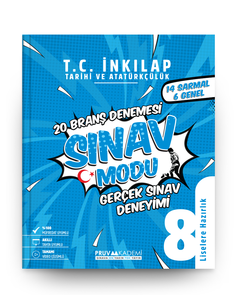 Pruva Yayınları 8.Sınıf LGS T.C. İnkılap Tarihi ve Atatürkçülük Branş Denemesi Sınav Modu 20 Deneme Video Çözümlü Pruva Yayınları 8.Sınıf LGS T.C. İnkılap Tarihi ve Atatürkçülük Branş Denemesi Sınav Modu 20 Deneme Video Çözümlü