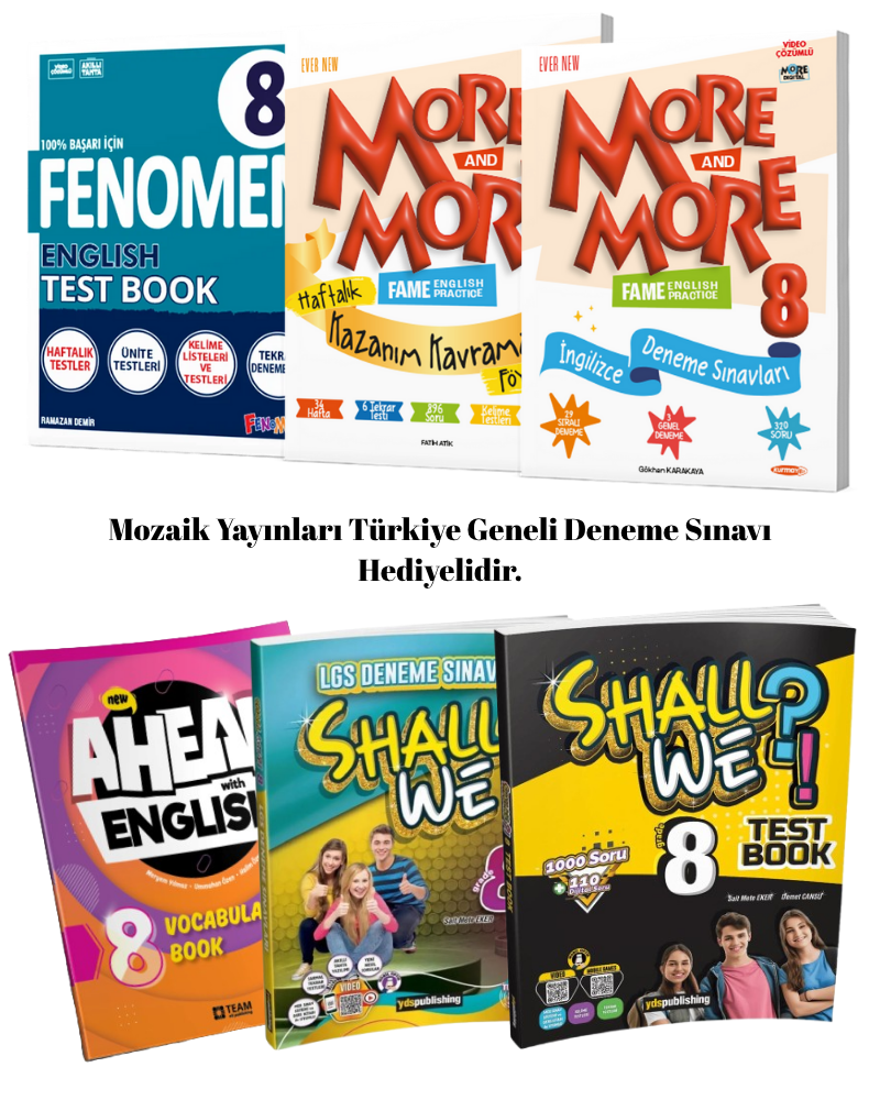 T.Ö. 8.Sınıf İngilizce 6'lı Kitap Seti