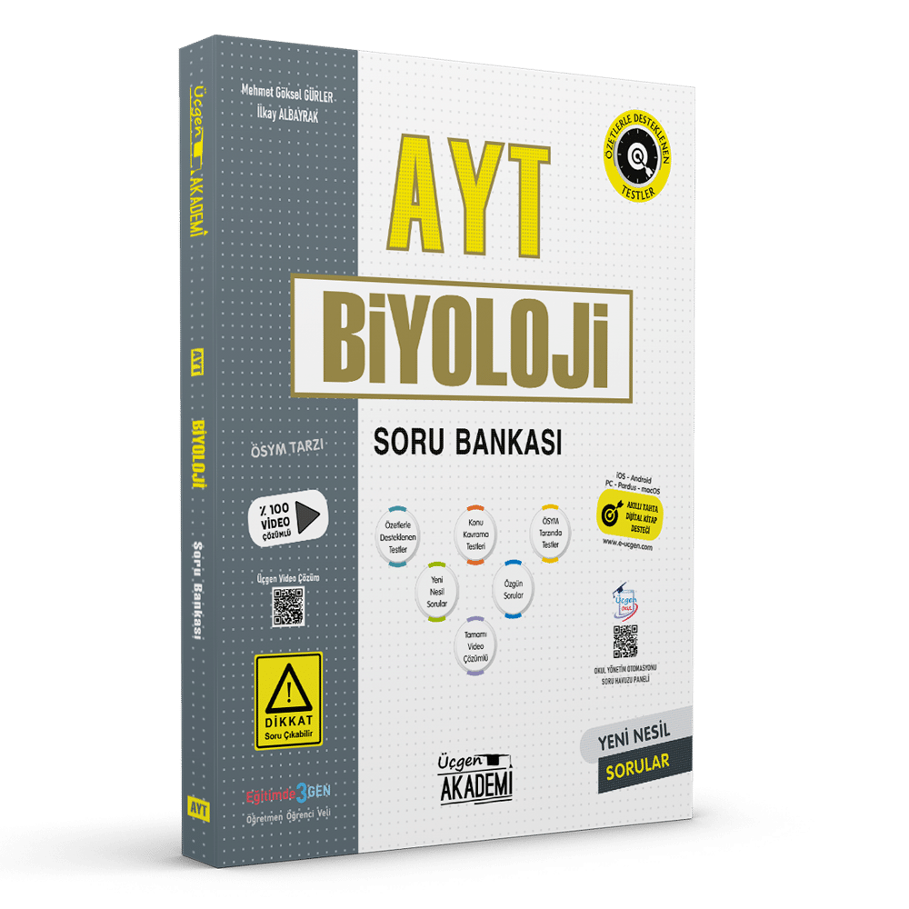 Üçgen Akademi Yayınları AYT Biyoloji Soru Bankası