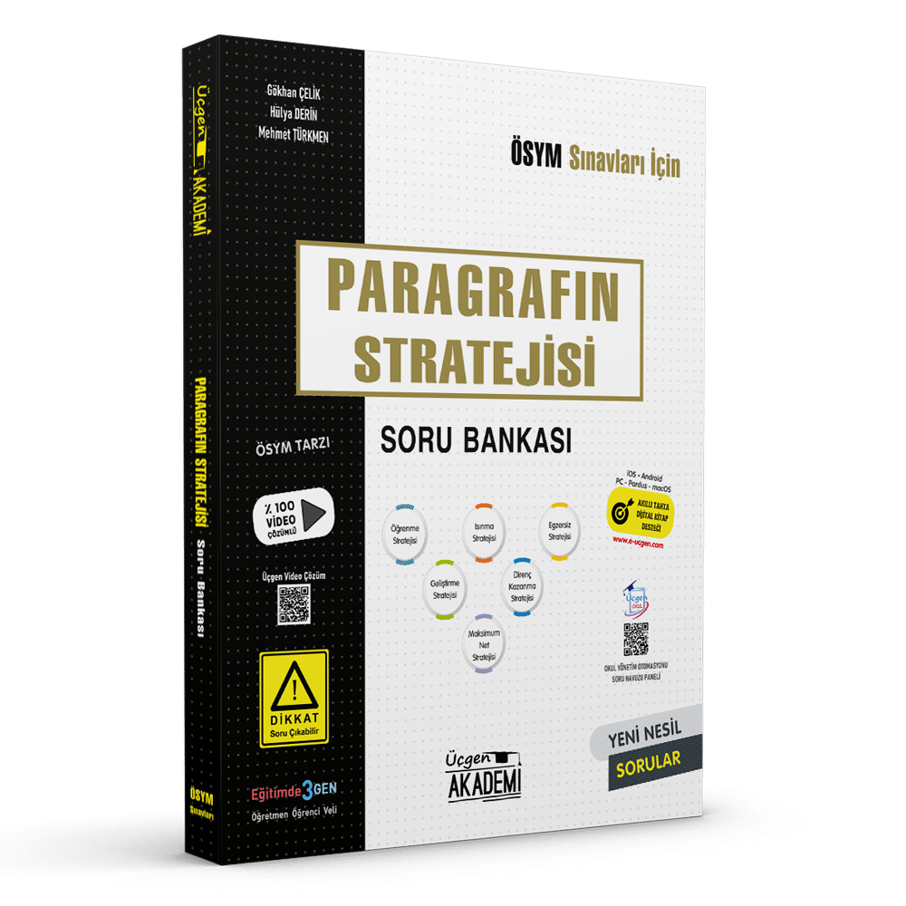 Üçgen Akademi Yayınları TYT Paragrafın Stratejisi Soru Bankası (9-10-11.Sınıf Ortak Kitap)